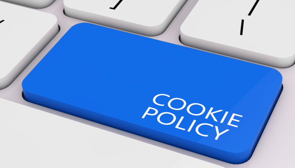 Cookie Policy button on keyboard in blue